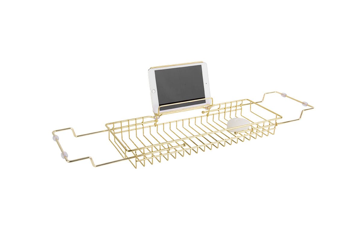 Plateau de baignoire Elara – Design réglable en fer doré