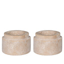 Set de bougeoirs Aurelio – Travertin naturel