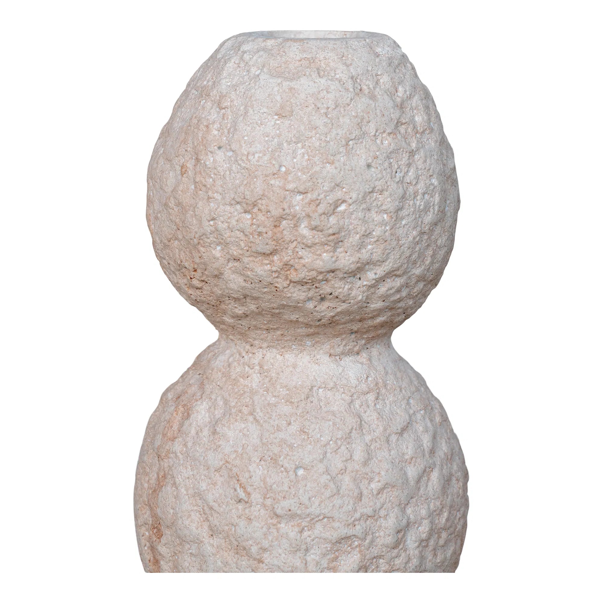Ensemble de porte-bougies « Roccia Duo » – ciment en Beige
