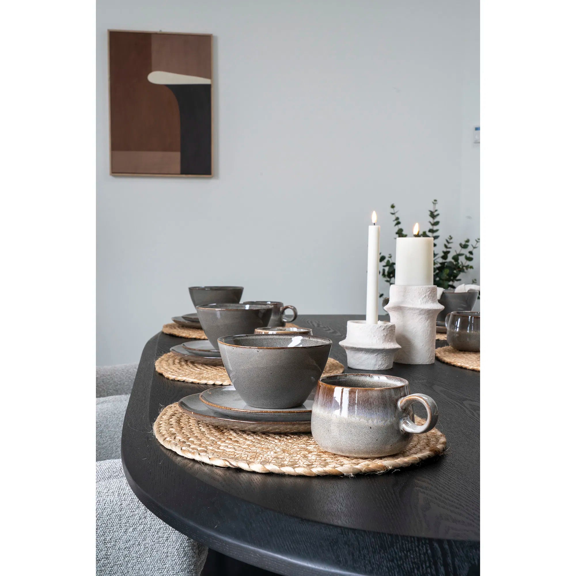 Kerzenhalter-Set „Bianco Duo“ – Zement in Weiß