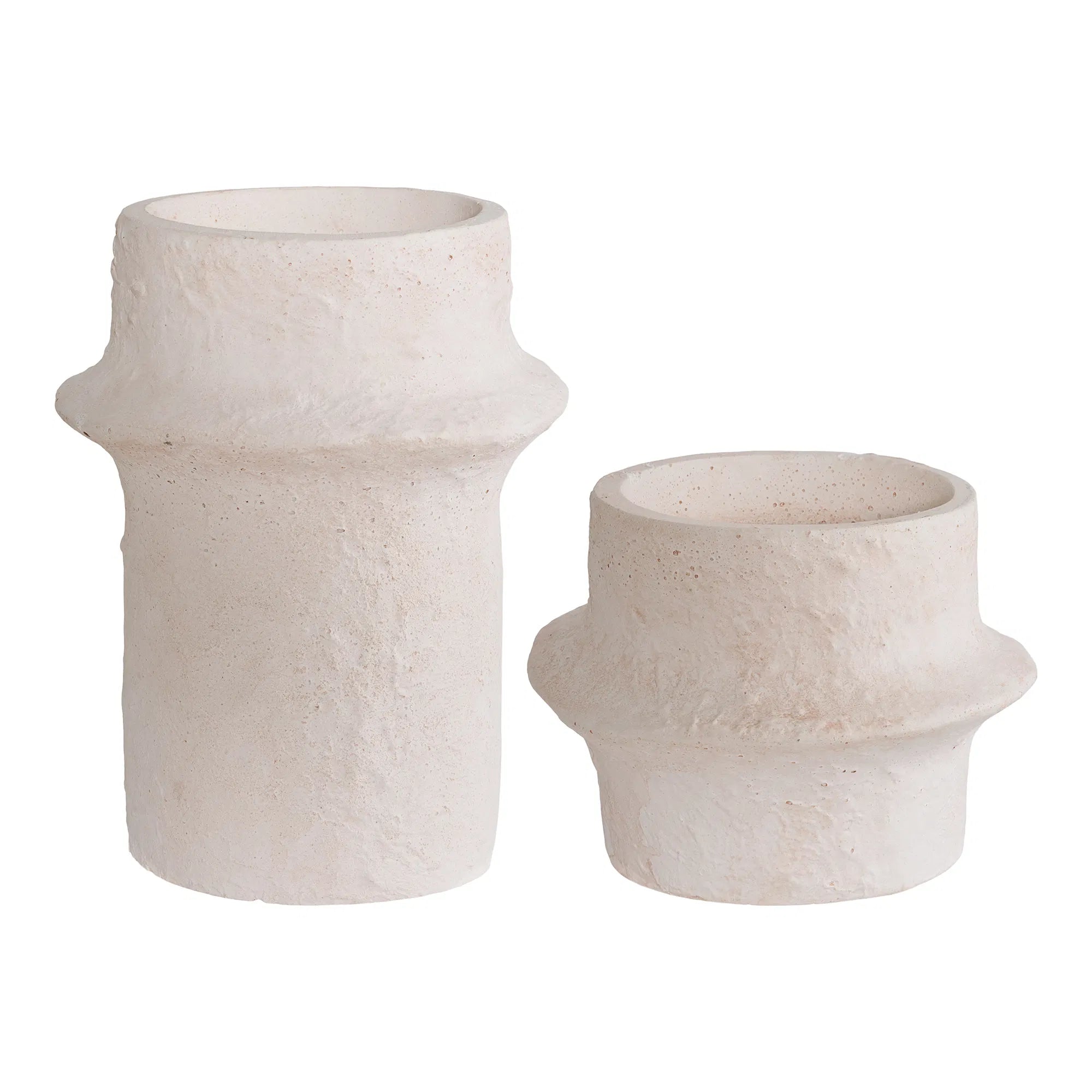 Kerzenhalter-Set „Bianco Duo“ – Zement in Weiß