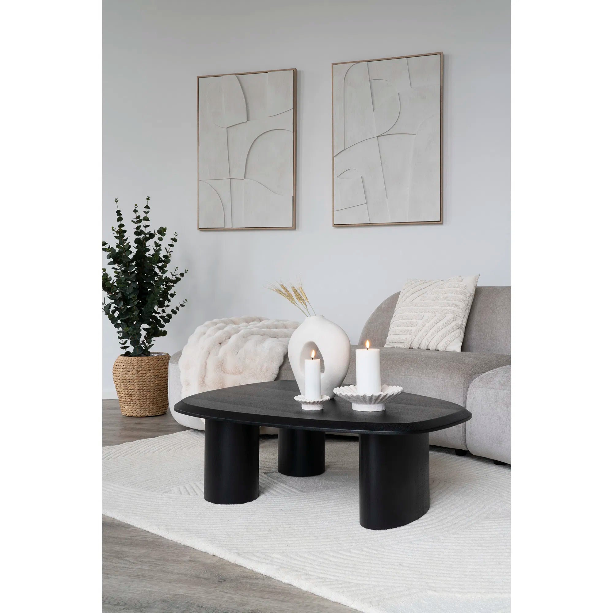 Ensemble de porte-bougies « Fiorina Duo » – ciment en Blanc