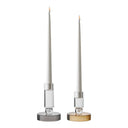 Cresto ensemble de porte-bougies (2 pièces) – Gris & Marron en verre