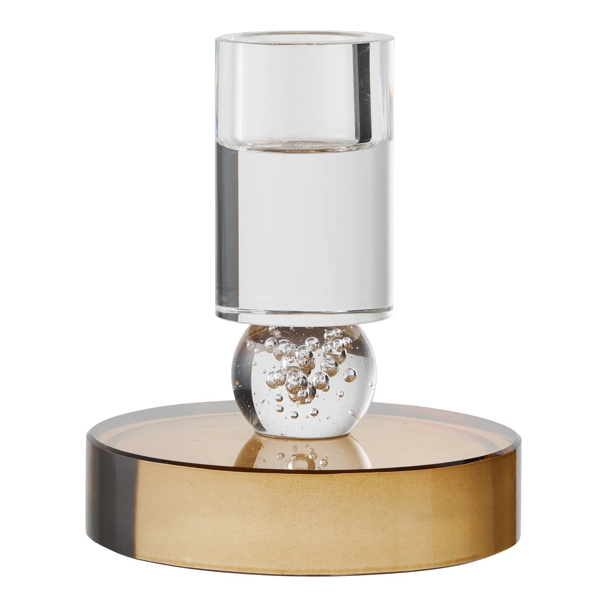 Cresto ensemble de porte-bougies (2 pièces) – Gris & Marron en verre