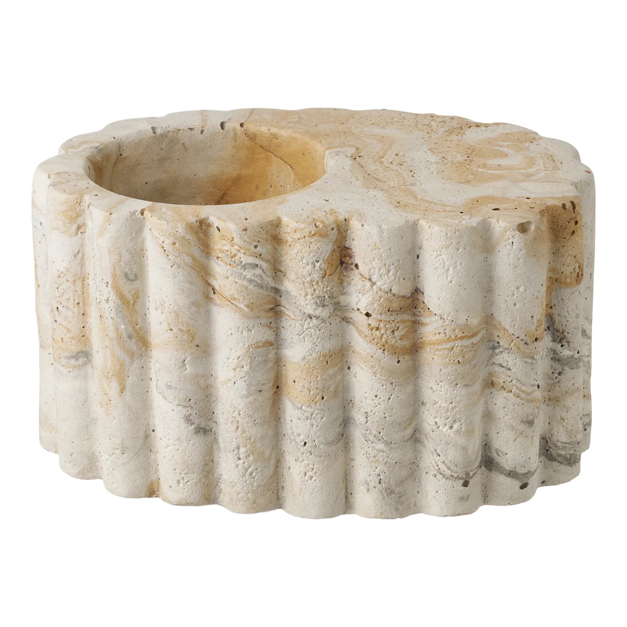 Kerzenhalter „Cemento“ – Zement in Braun/Beige