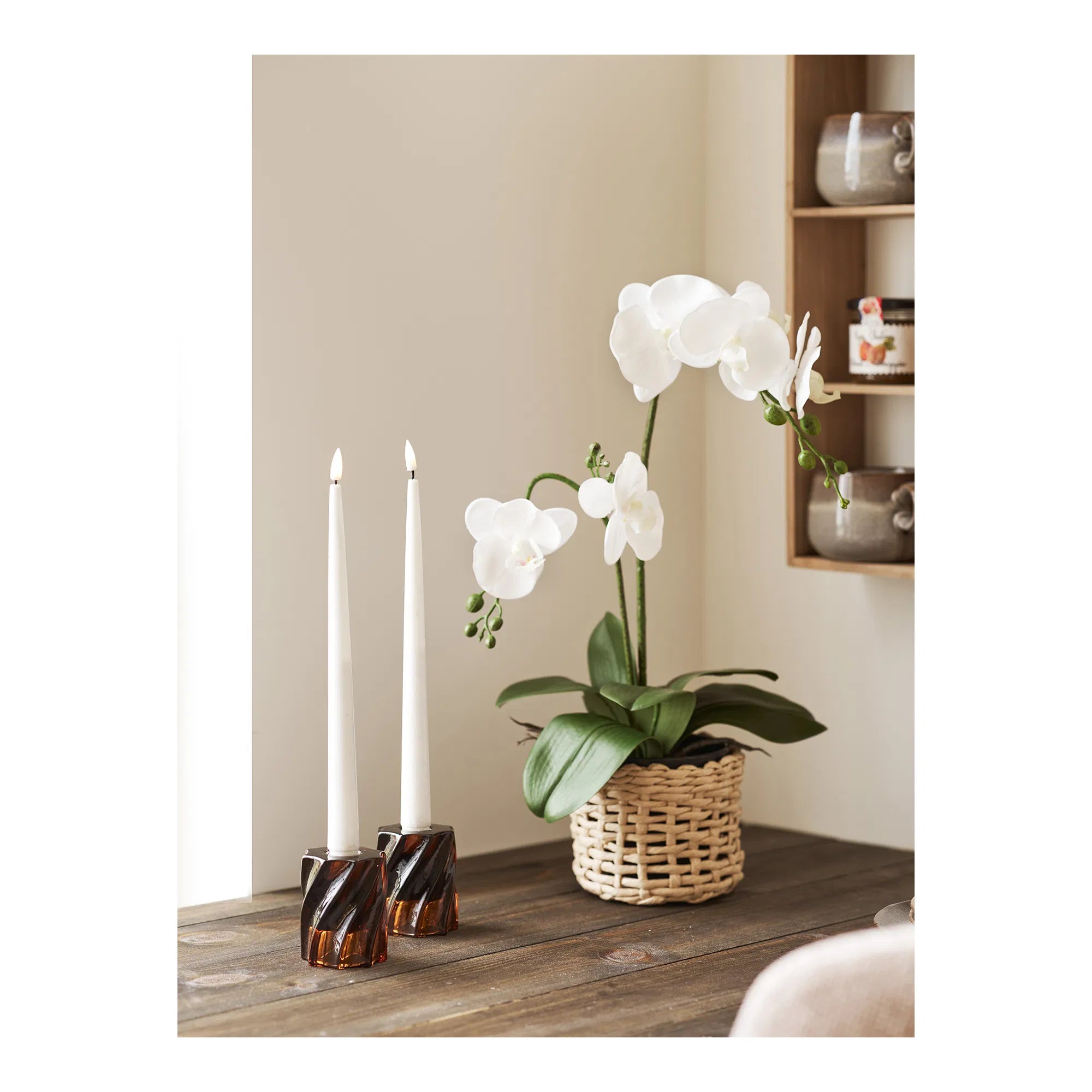Ensemble de porte-bougies « Smokaro » – Verre en brun fumé (lot de 2)