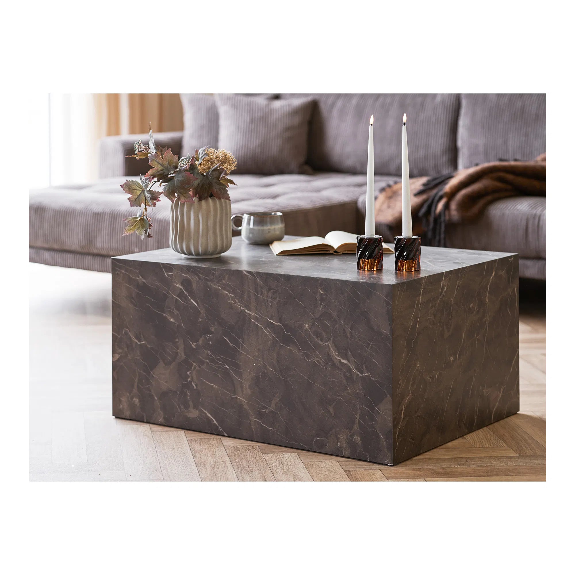 Ensemble de porte-bougies « Smokaro » – Verre en brun fumé (lot de 2)