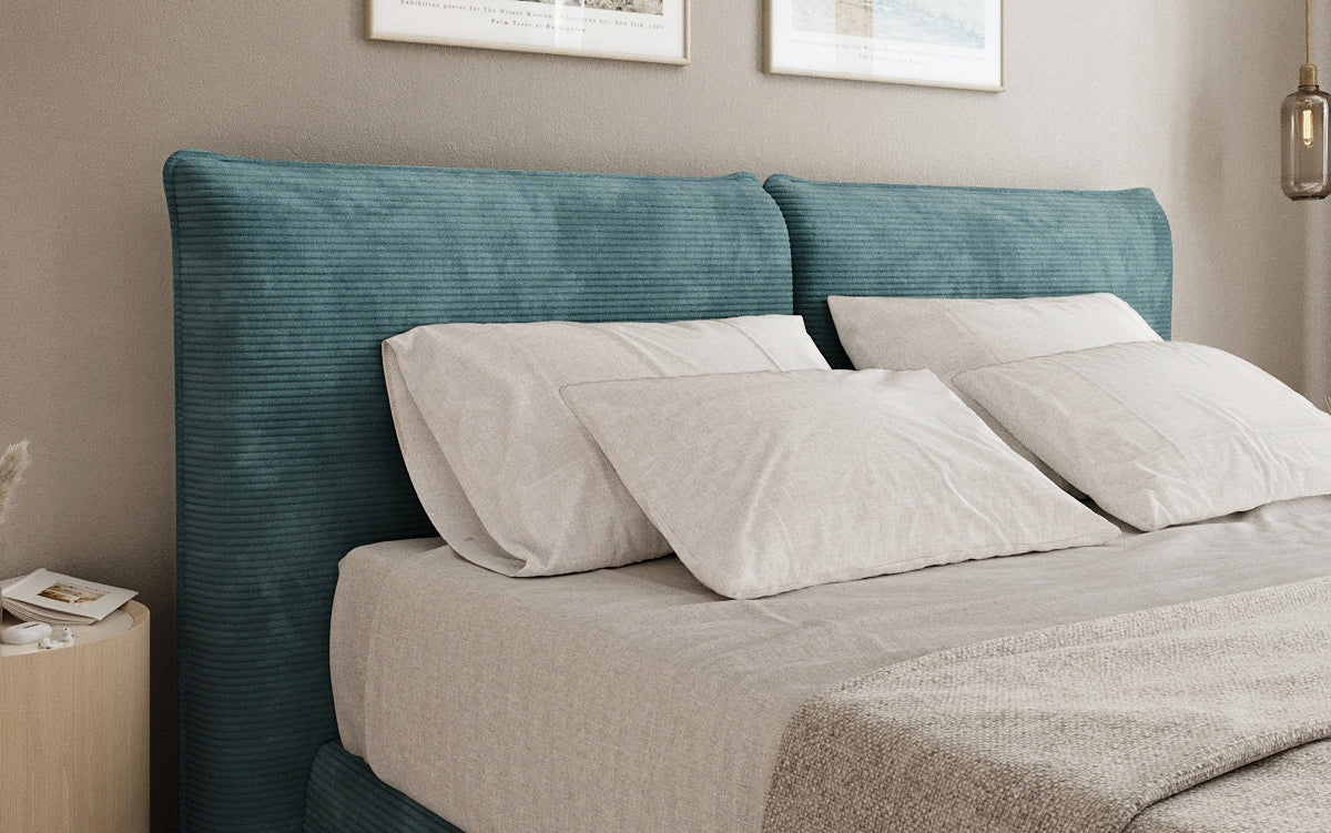 Lit boxspring Pillo en Côtelé