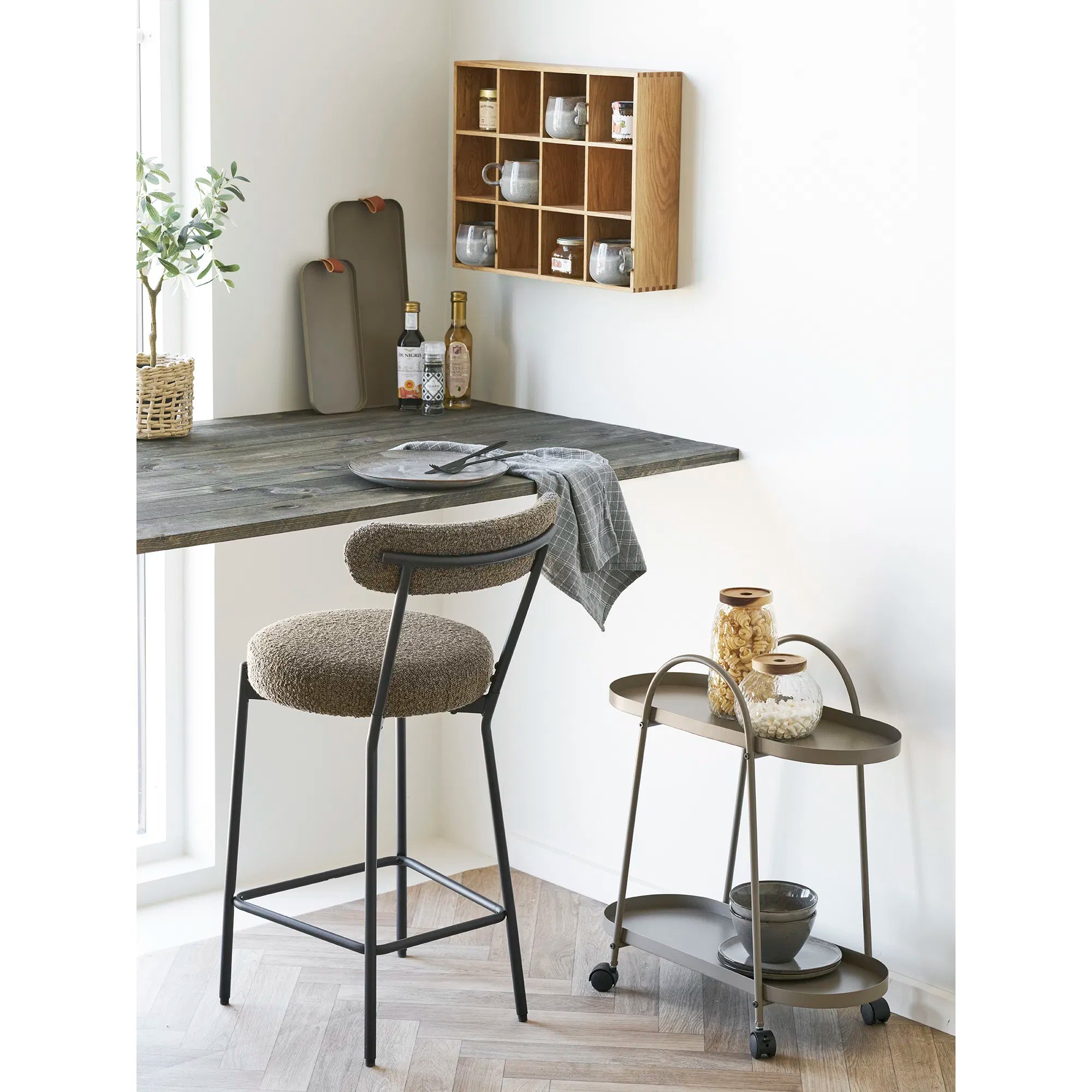 Ensemble de plateaux « Arden » – acier en Marron, lot de 2
