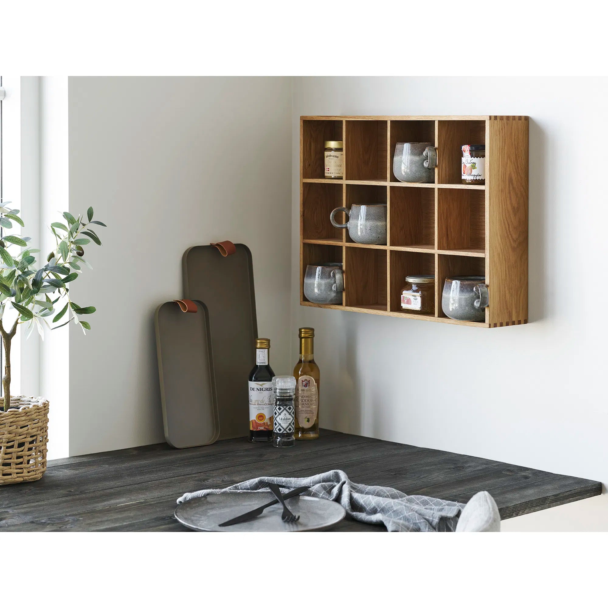 Ensemble de plateaux « Arden » – acier en Marron, lot de 2