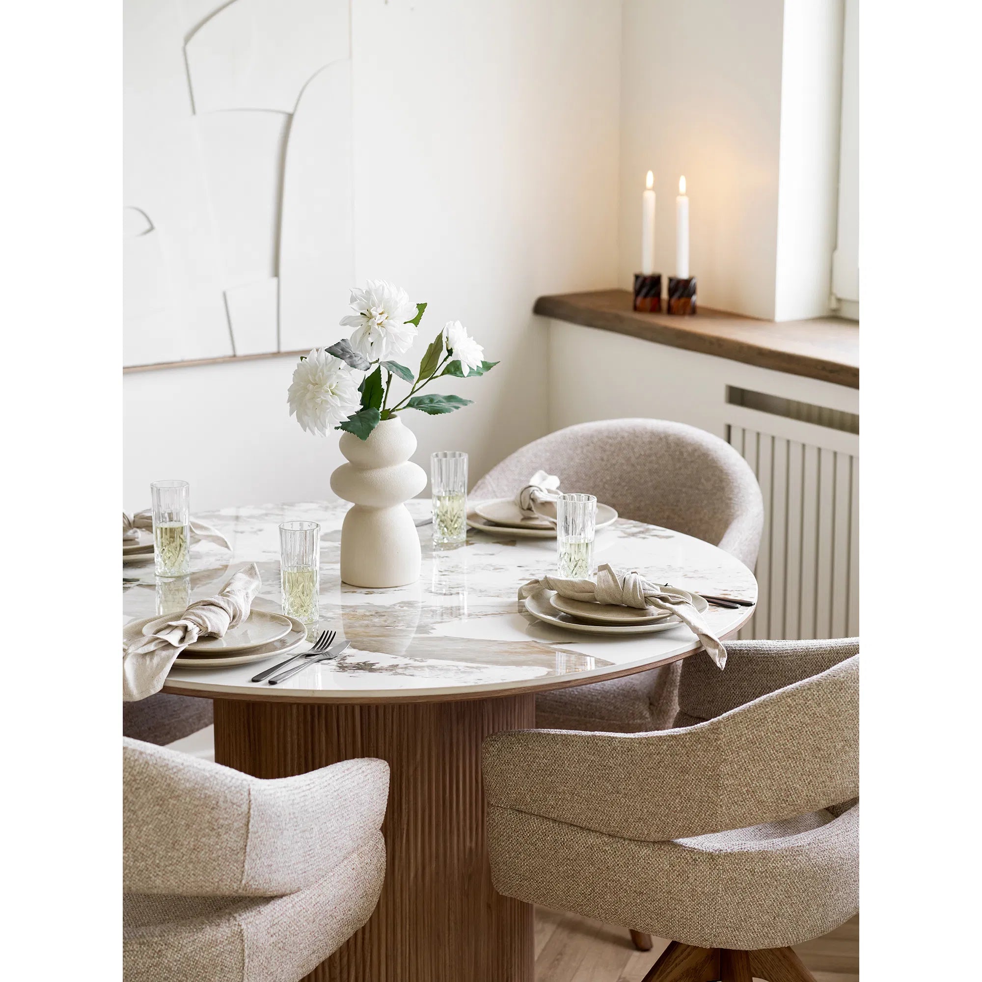 Assiette Haviona – fabriquée en grès beige (lot de 4)