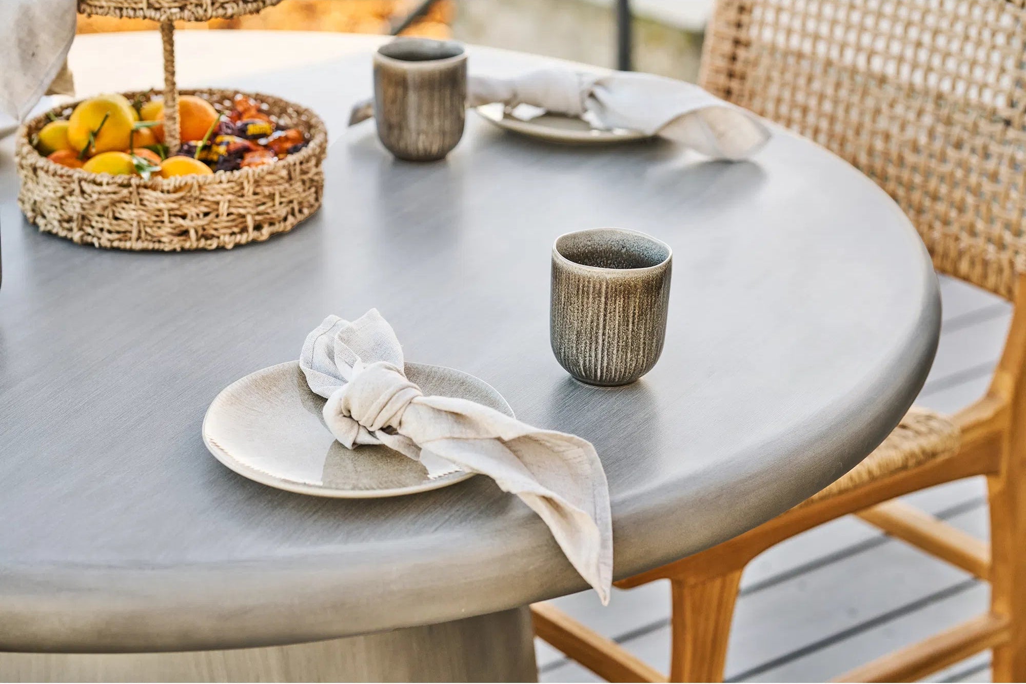 Assiette Haviona – fabriquée en grès beige (lot de 4)