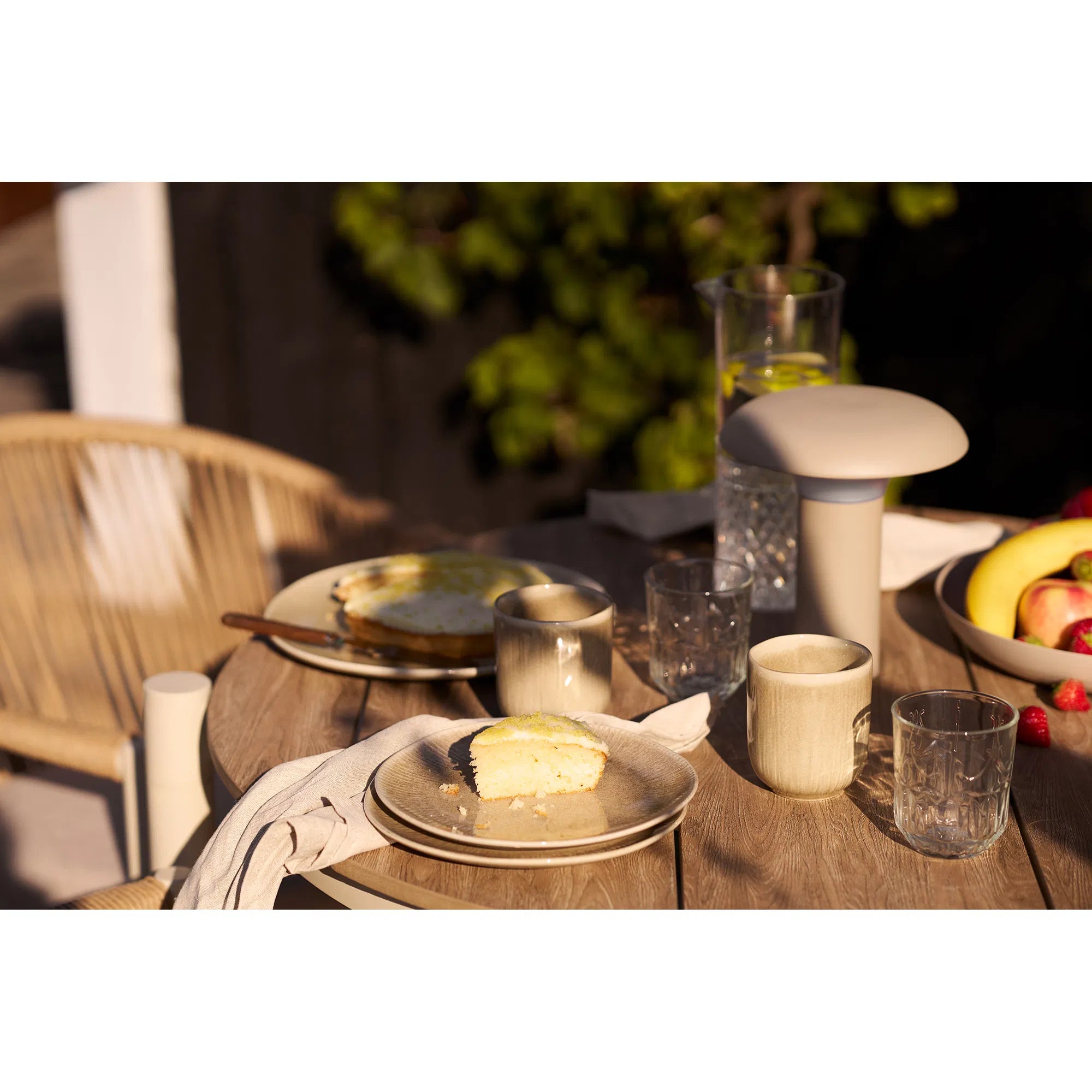 Assiette Haviona – fabriquée en grès beige (lot de 4)