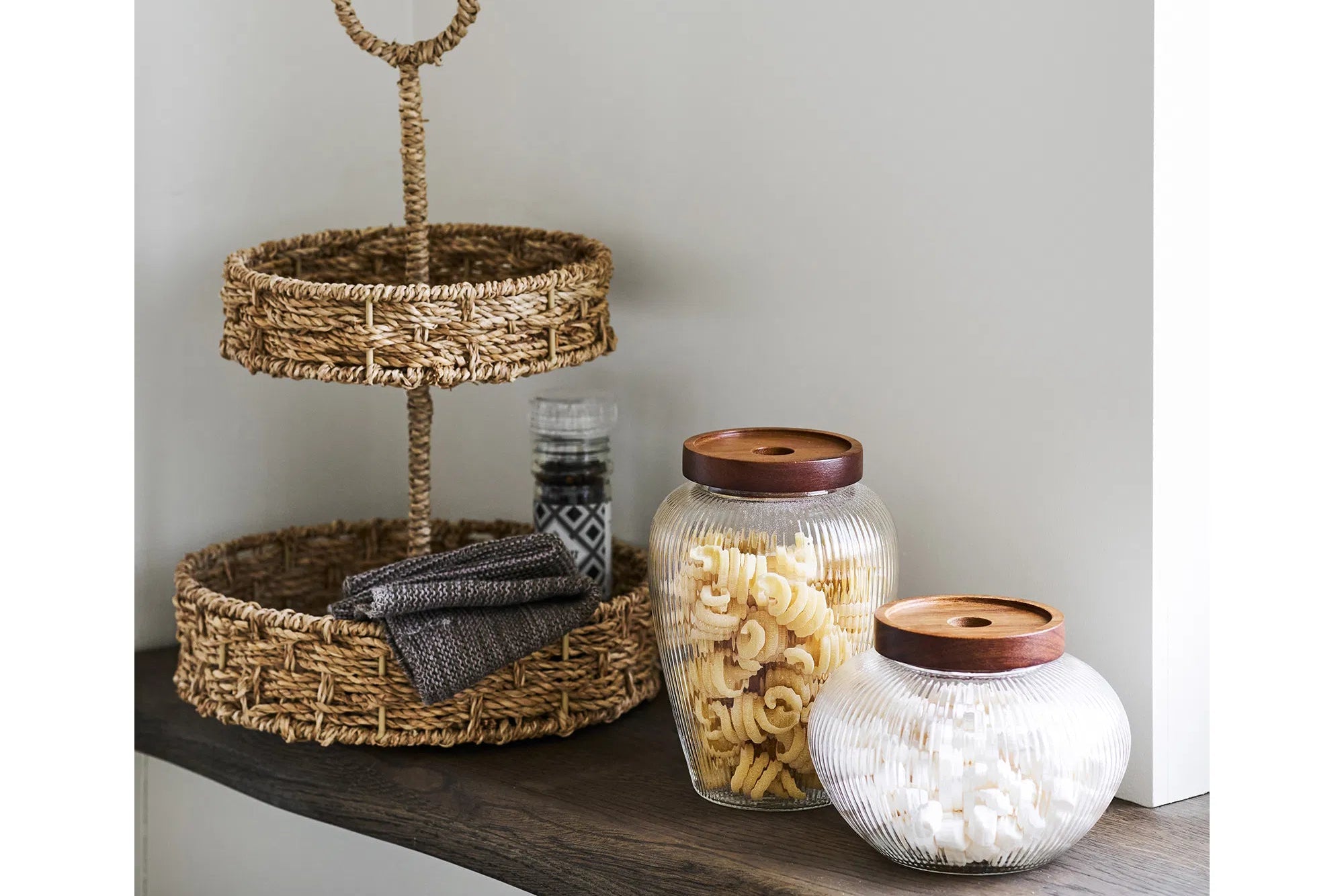 Boîte de rangement Elvaria - fabriquée en verre avec couvercle (lot de 2)