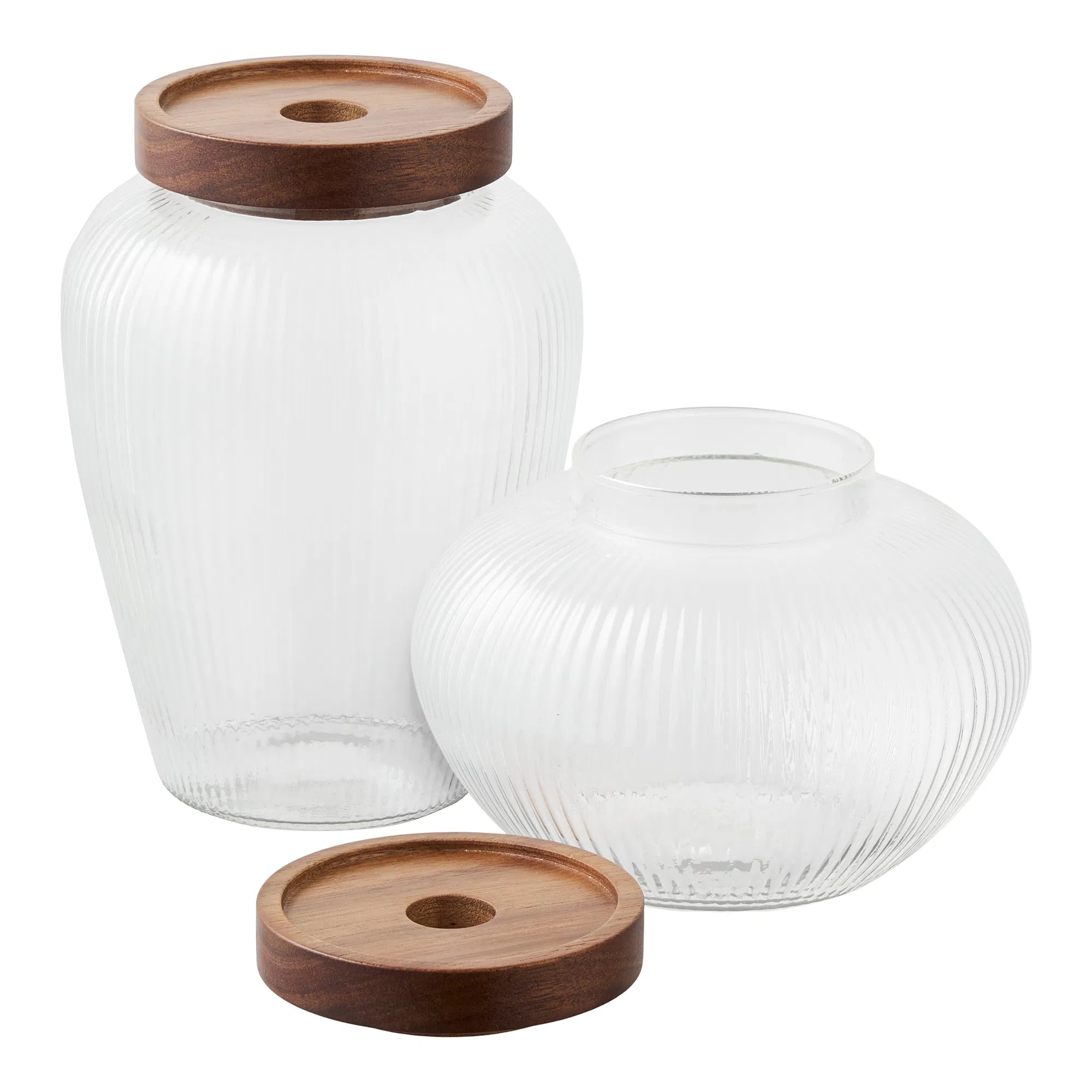 Boîte de rangement Elvaria - fabriquée en verre avec couvercle (lot de 2)