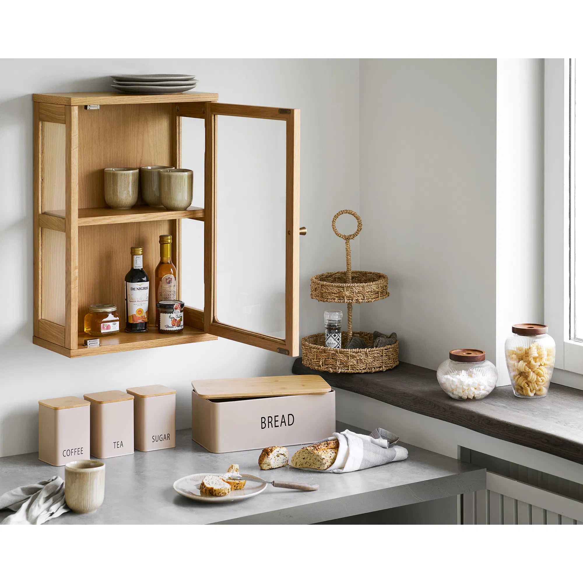 Boîte de rangement Elvaria - fabriquée en verre avec couvercle (lot de 2)