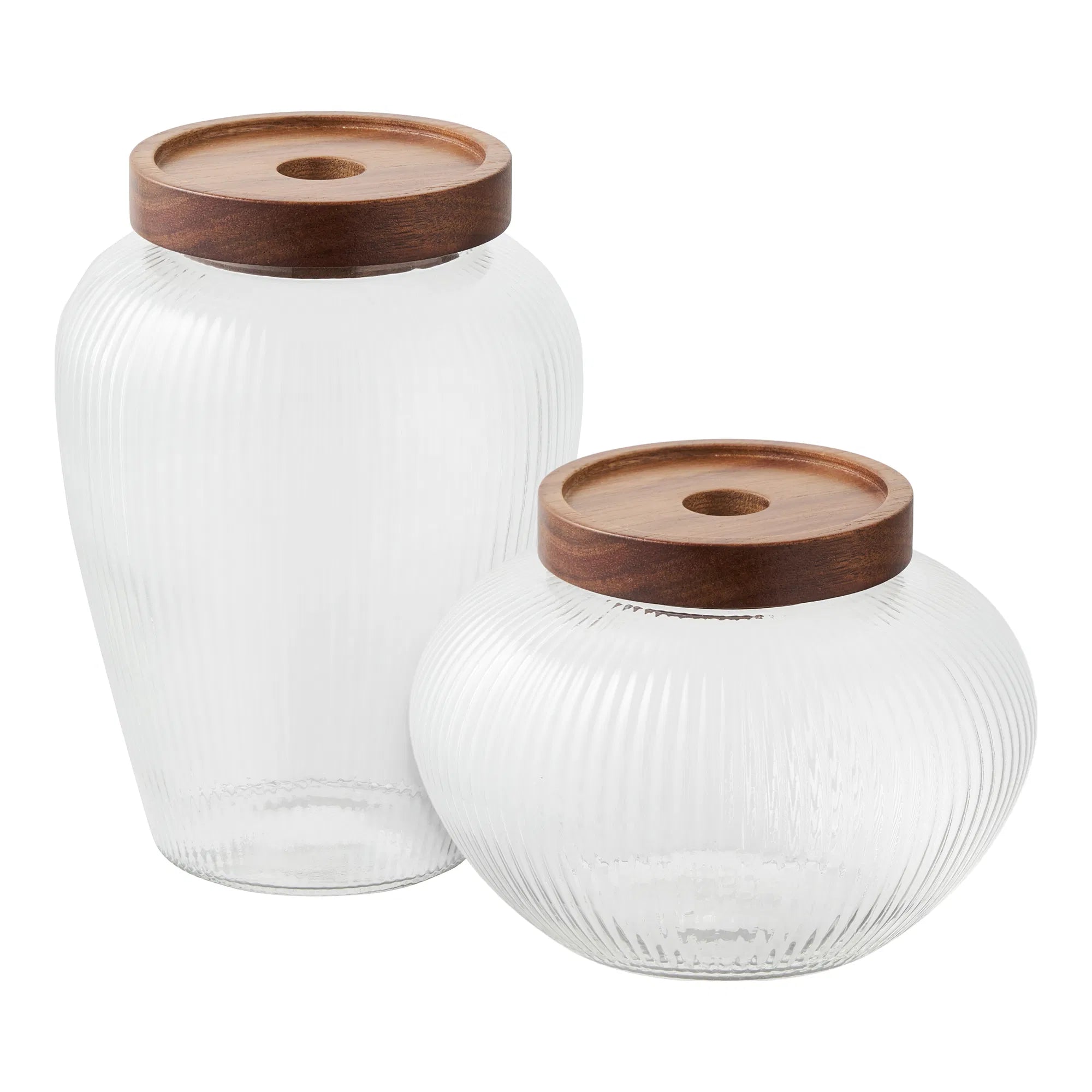 Boîte de rangement Elvaria - fabriquée en verre avec couvercle (lot de 2)