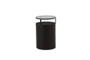 Table d'appoint Irina – en Noir avec plateau en verre rond