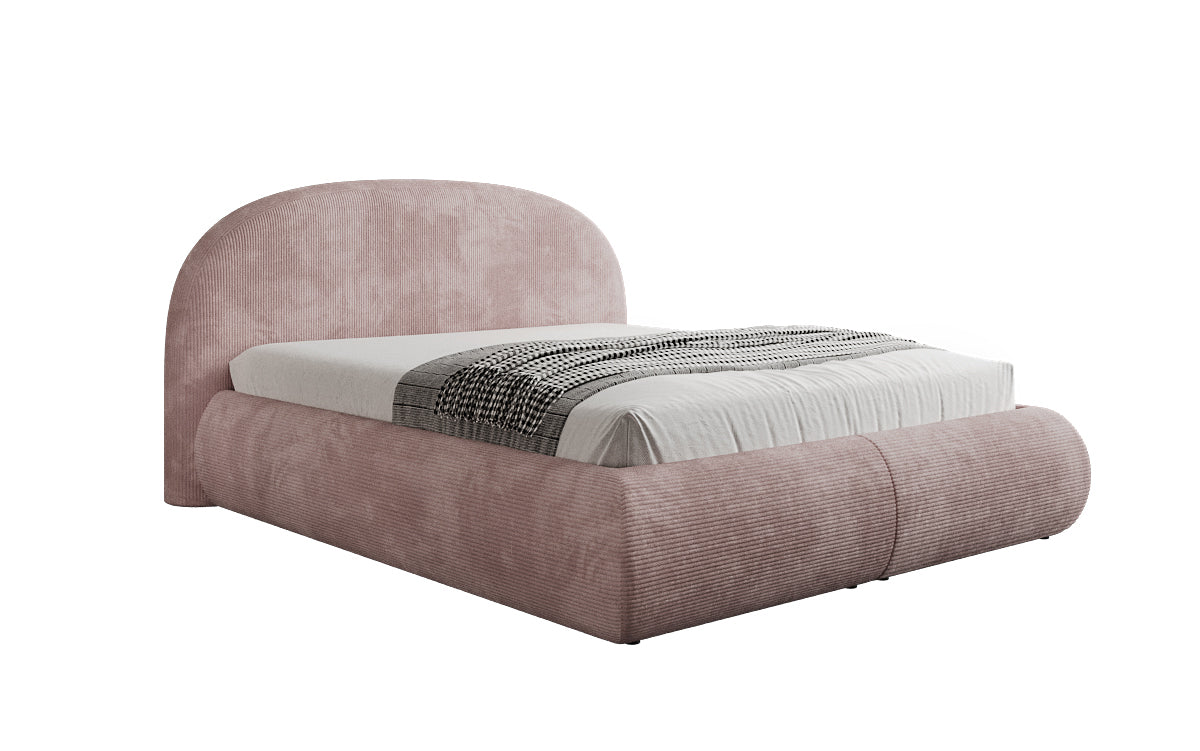 Lit rembourré design Loop en Côtelé avec rangement