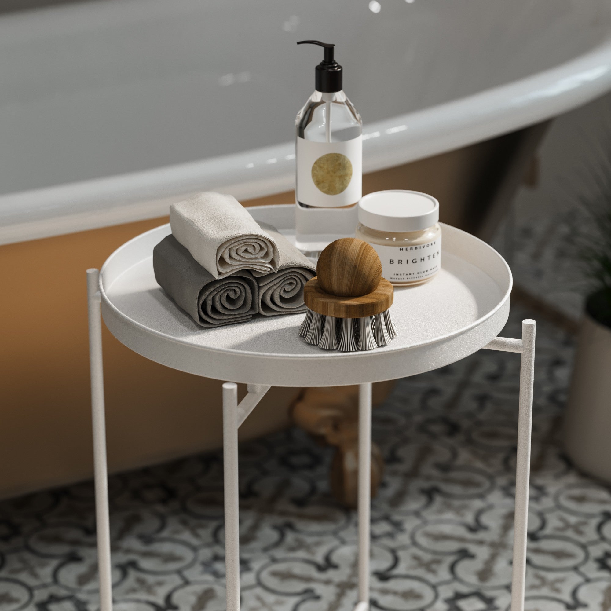 Table basse Fenaro – Design métallique épuré en blanc ou vert