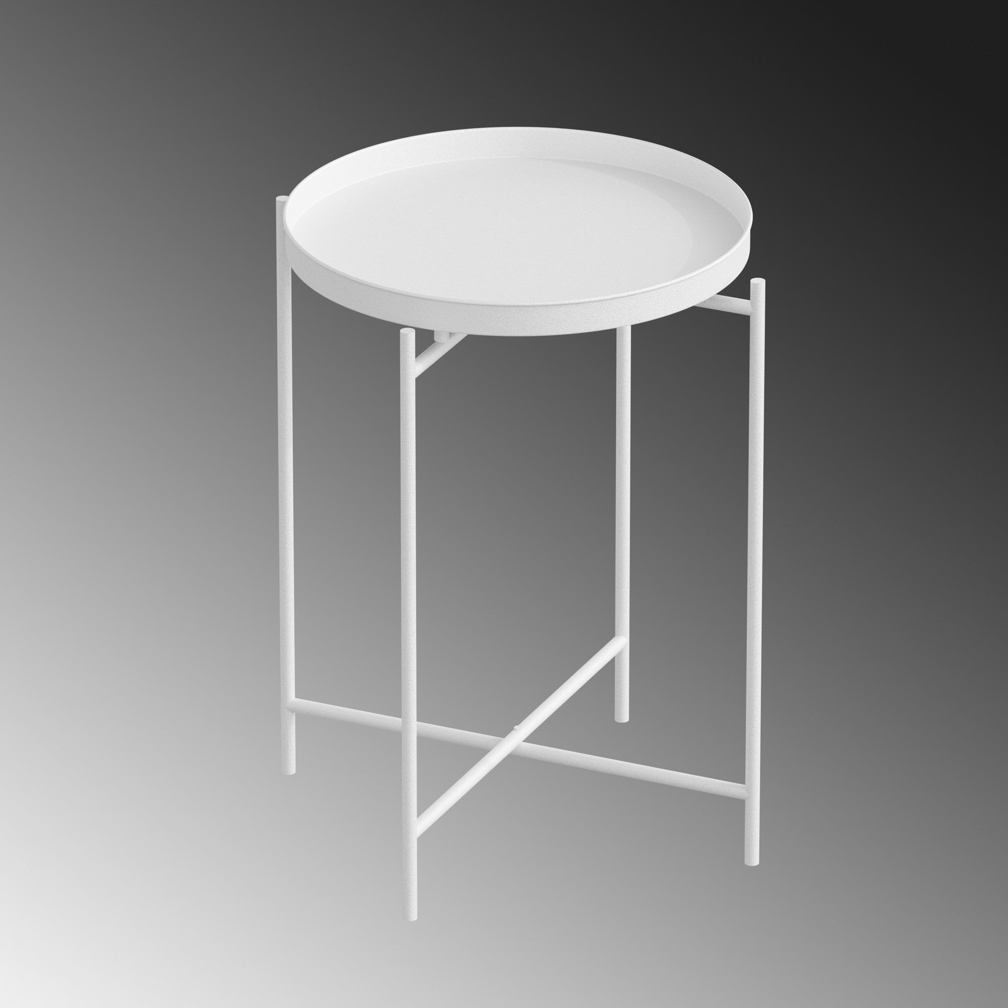Table basse Fenaro – Design métallique épuré en blanc ou vert
