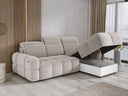 Canapé d’angle design Arosa avec fonction de couchage électrique en Bouclé