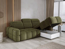 Canapé d’angle design Arosa avec fonction de couchage électrique en Bouclé