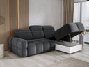 Canapé d’angle design Arosa avec fonction de couchage électrique en Bouclé