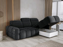 Canapé d’angle design Arosa avec fonction de couchage électrique en Bouclé