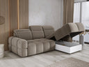 Canapé d’angle design Arosa avec fonction de couchage électrique en Bouclé