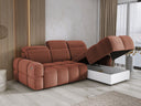 Canapé d’angle design Arosa avec fonction de couchage électrique en Bouclé