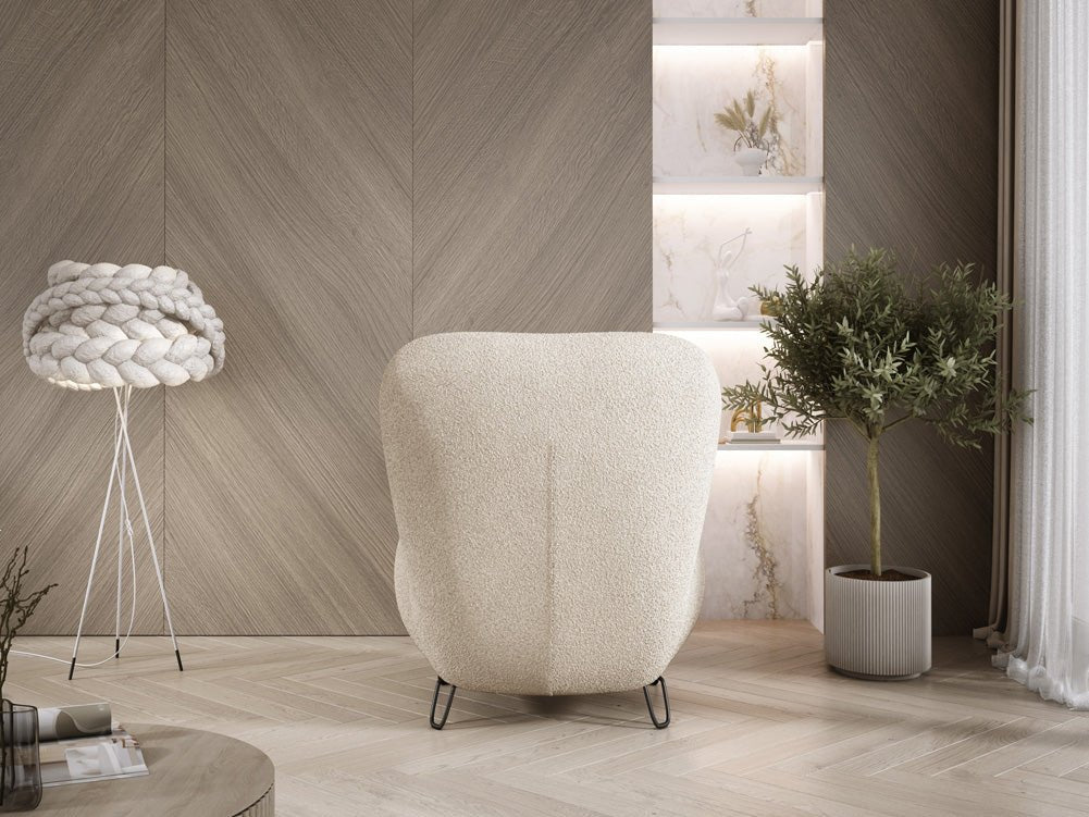 Fauteuil design Tokyo en Bouclé