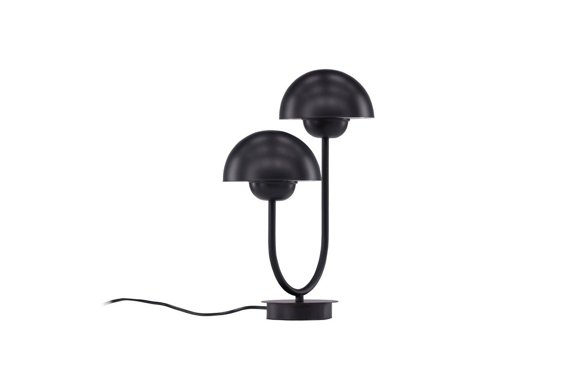 Lampe de table « Noir Duo » – Élégante lampe en acier noir avec double abat-jour