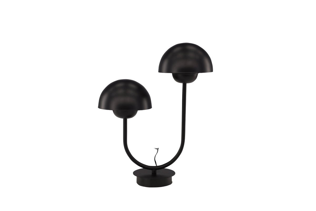 Lampe de table « Noir Duo » – Élégante lampe en acier noir avec double abat-jour