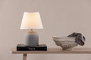 Lampe de table Stenljus – Pied en béton Gris mat avec abat-jour en lin blanc