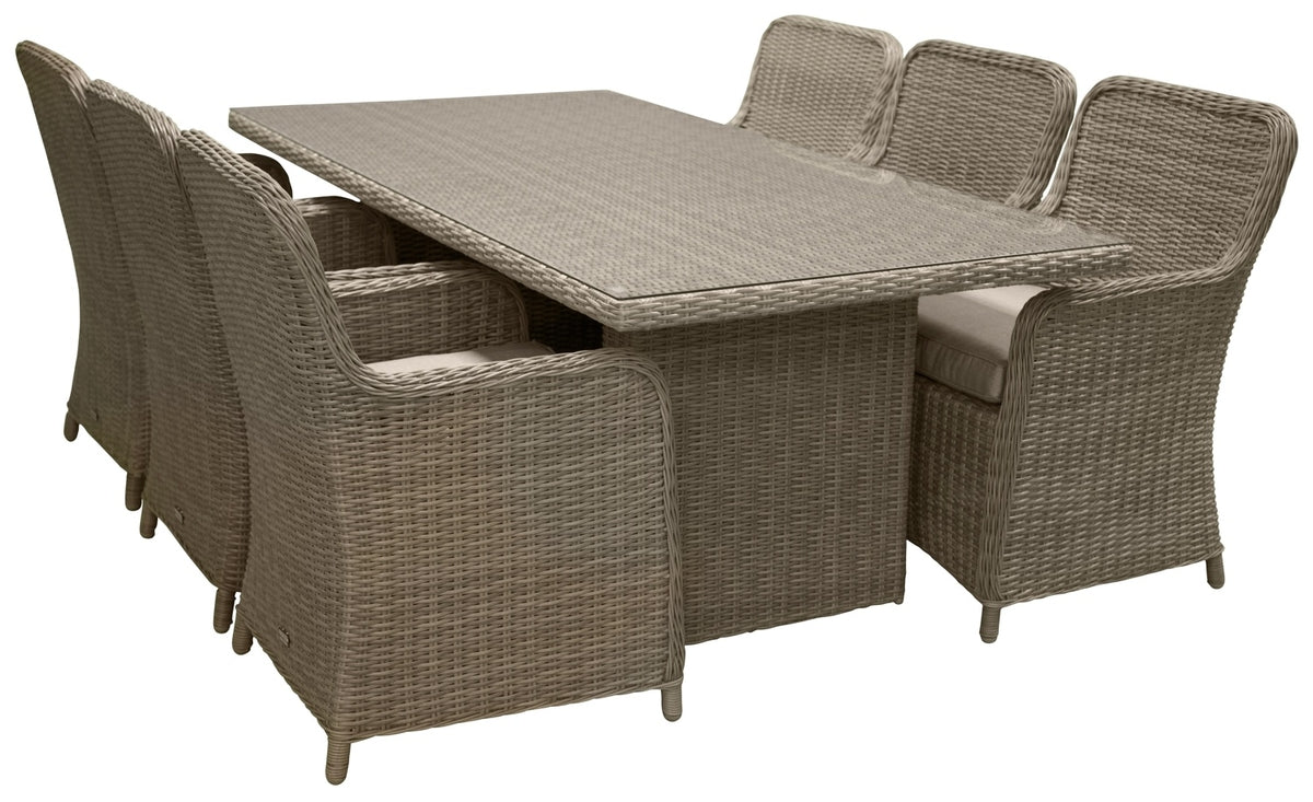 Ensemble repas de jardin Valencia – ensemble de mobilier de jardin 7 pièces en polyrotin