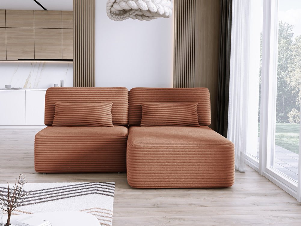 Canapé design Tilia Côtelé avec fonction couchage et rangement