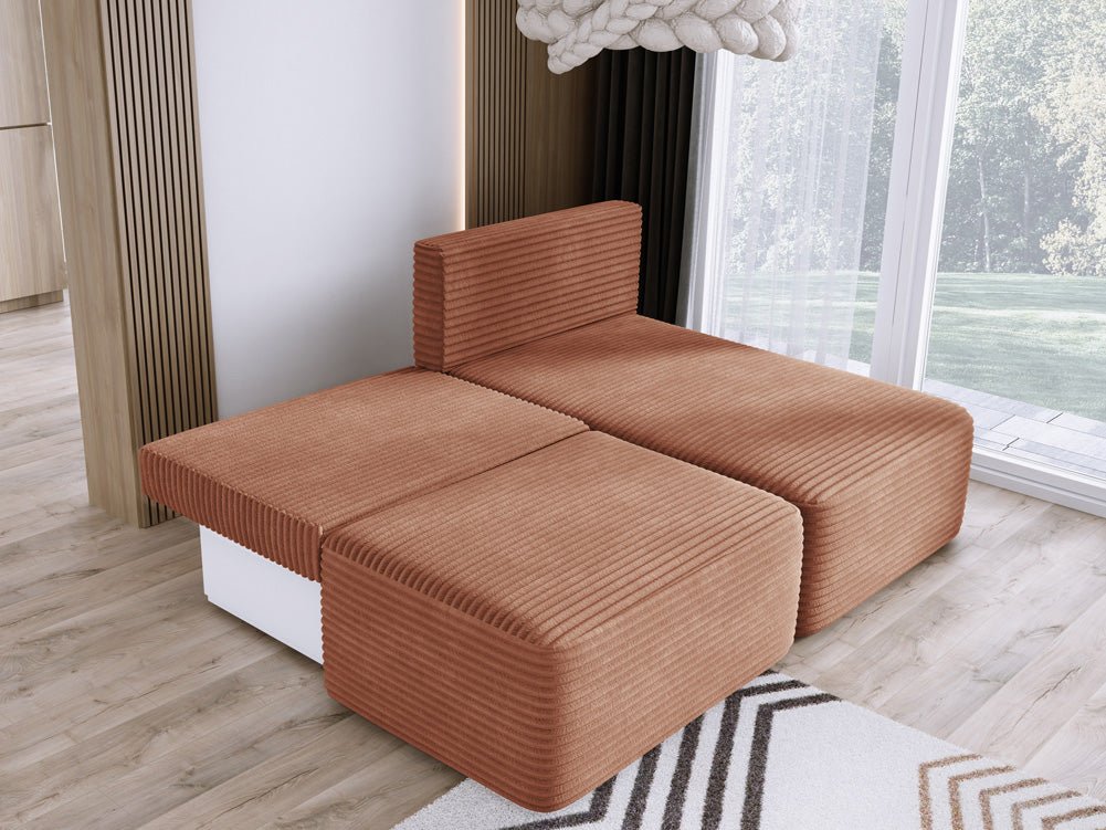 Canapé design Tilia Côtelé avec fonction couchage et rangement