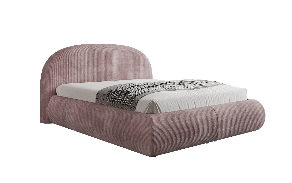 Lit rembourré design Loop en Côtelé avec rangement