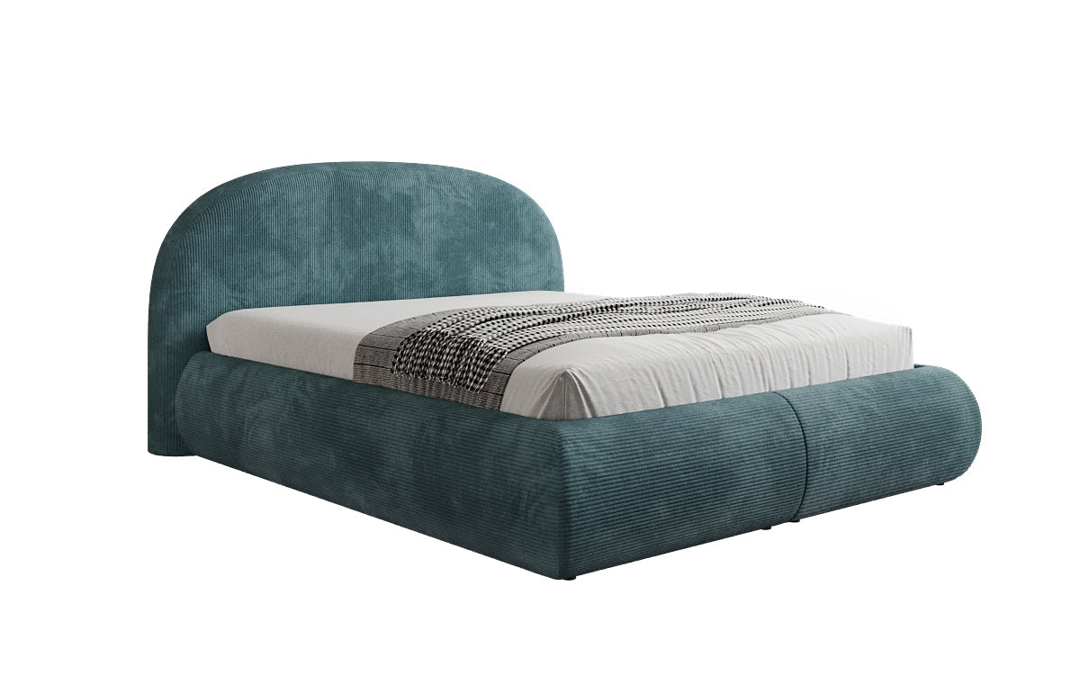 Lit rembourré design Loop en Côtelé avec rangement