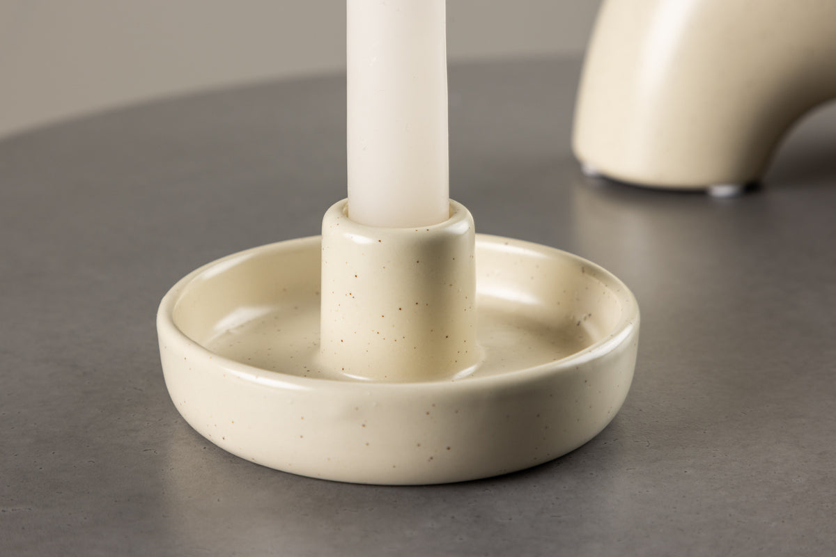 Porte-bougie Holmes - Ø11 cm en grès disponible en 3 couleurs au choix