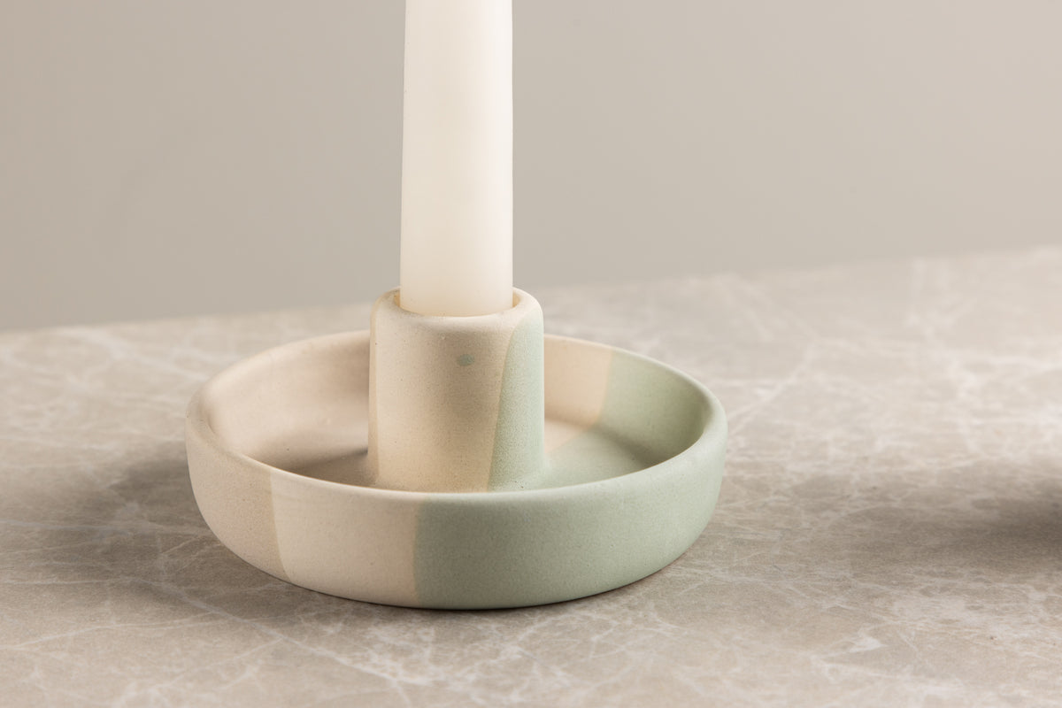 Porte-bougie Holmes - Ø11 cm en grès disponible en 3 couleurs au choix