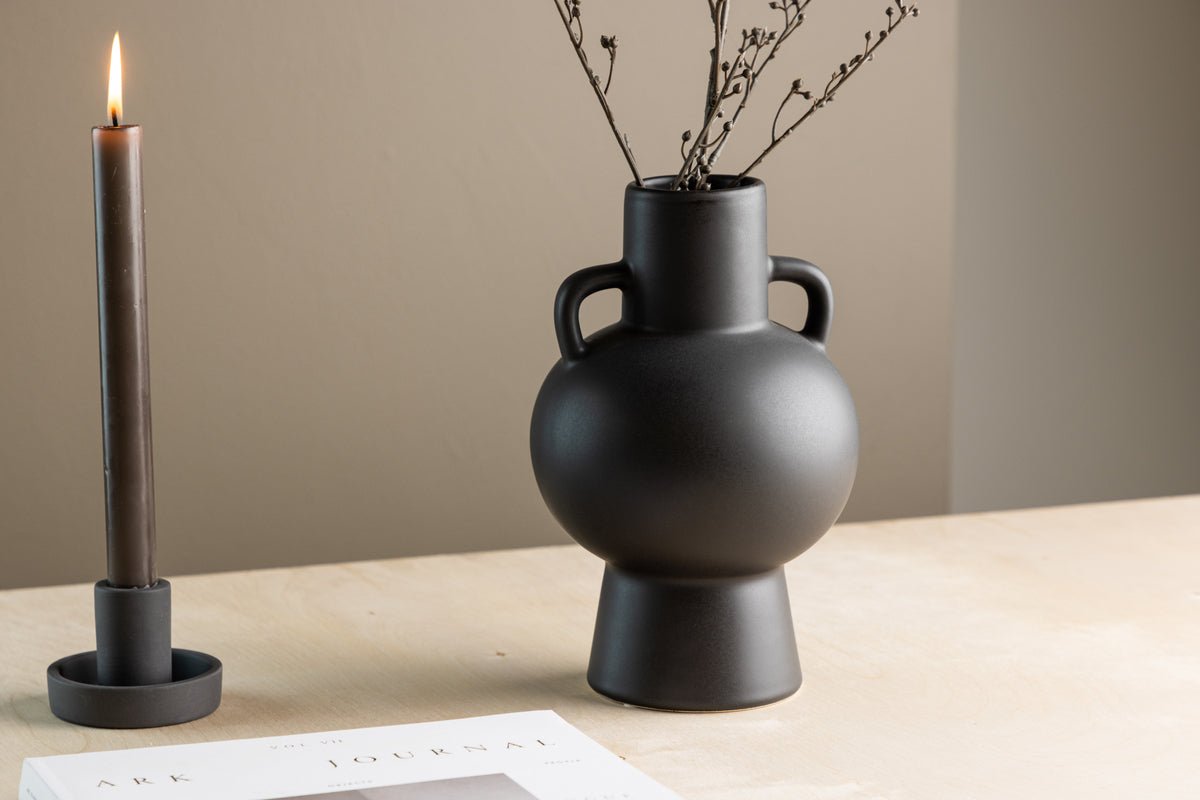 Vase „Lunaro“ – Blanc ou Noir, Steinzeug