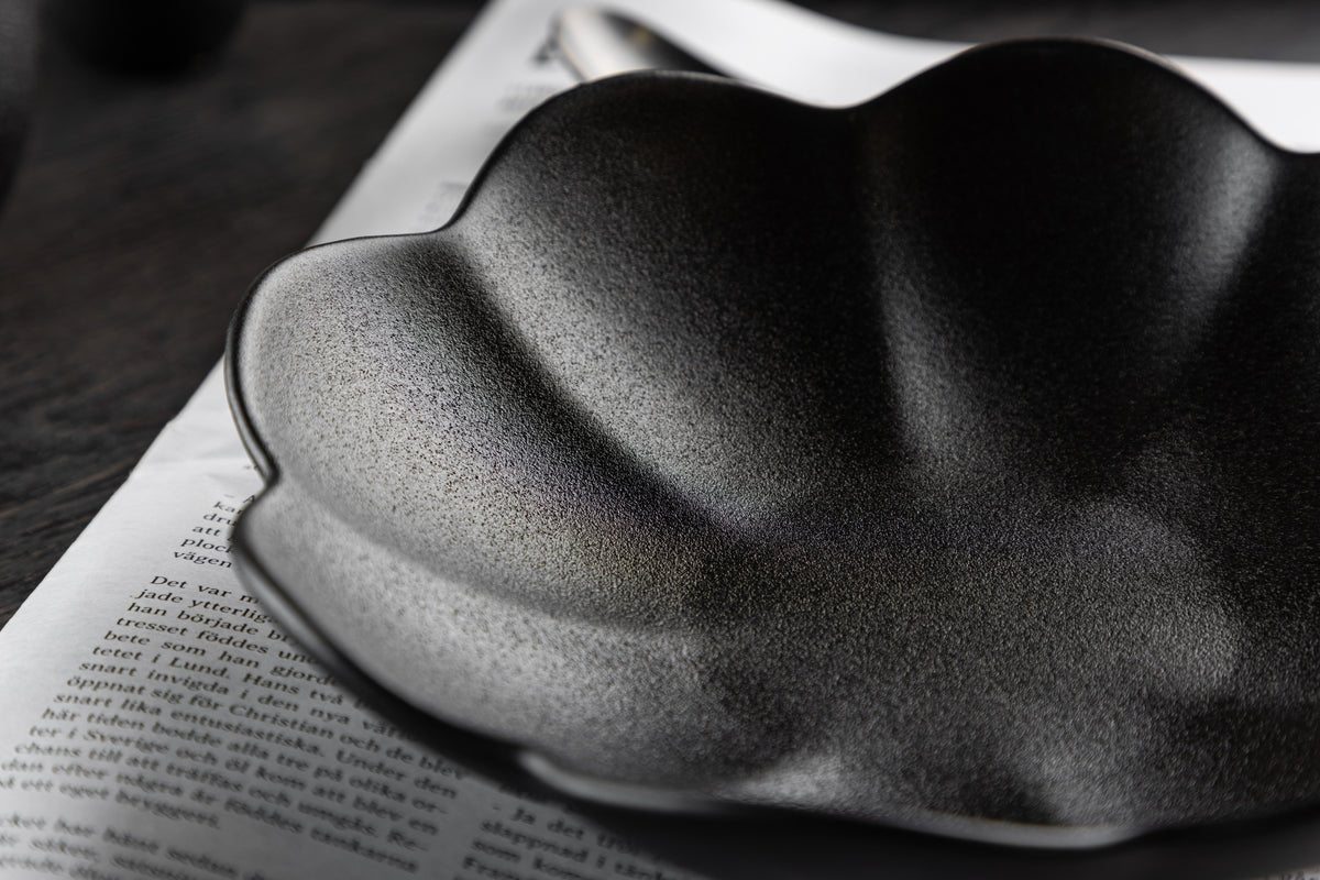 Teller Cygne Noir - lot de 2, porcelaine émaillée renforcée, noir mat