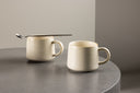 Kaffeetasse Liva - 2er-Set in Beige aus Keramik, in zwei Größen