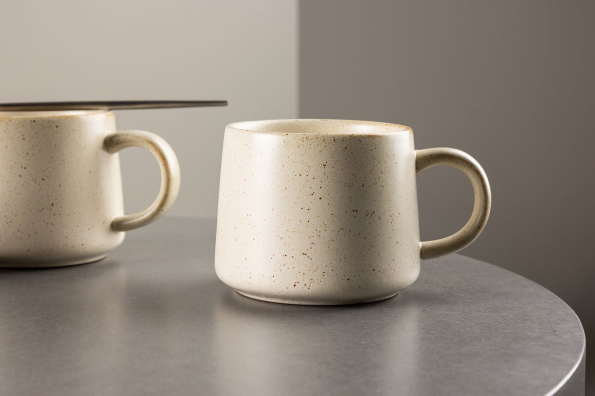 Tasse à café Liva - lot de 2 en Beige en céramique, en deux tailles
