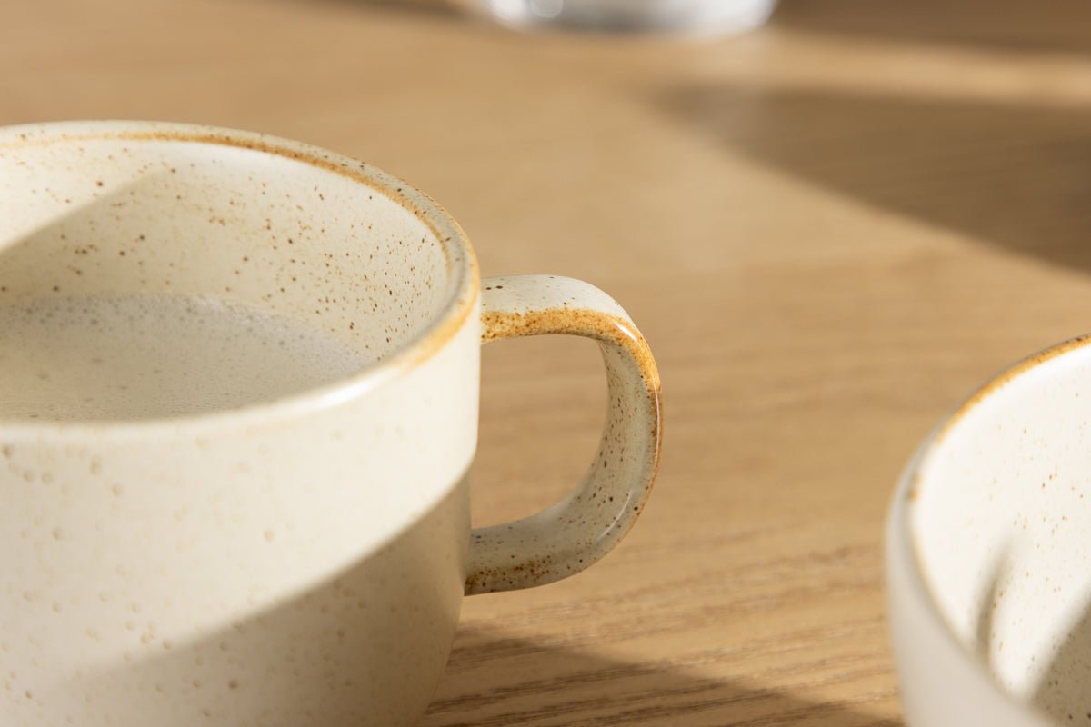 Tasse à café Liva - lot de 2 en Beige en céramique, en deux tailles