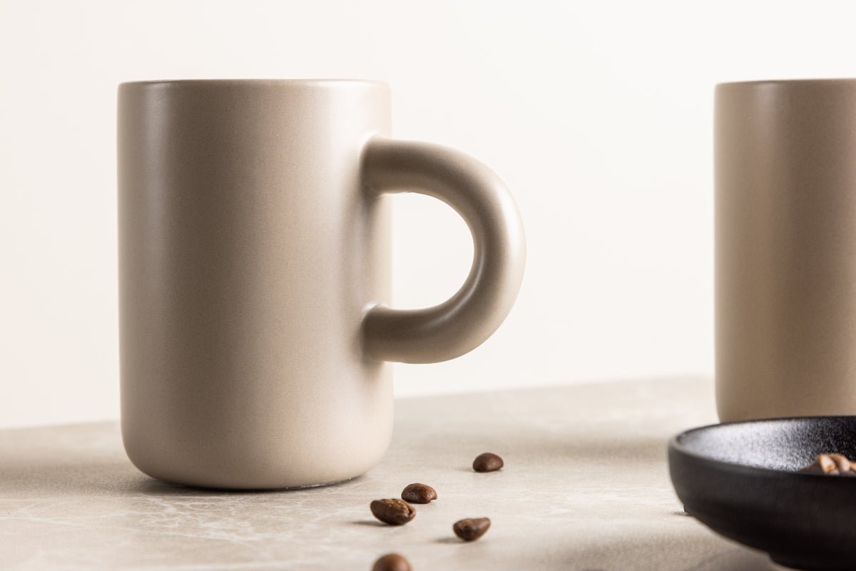 Tasse Maro – élégant lot de 2 en Marron foncé & Beige