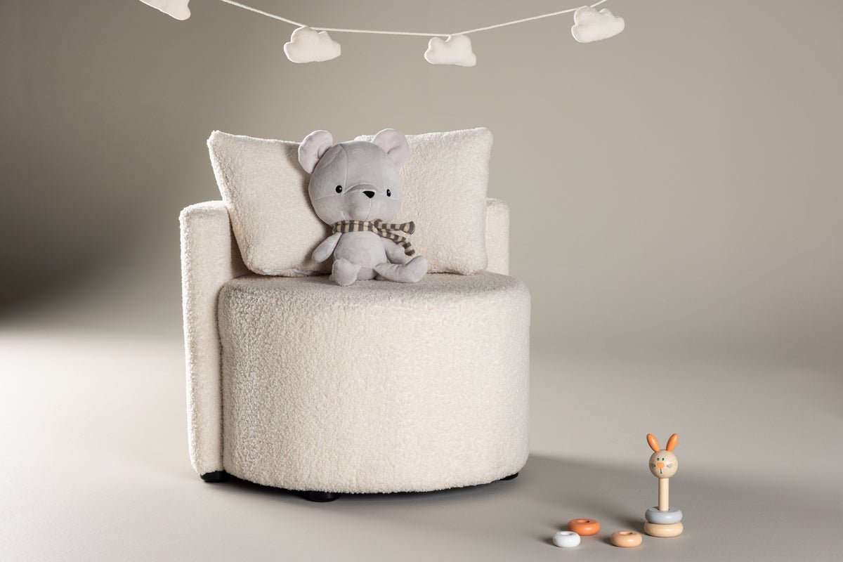 Fauteuil enfant Lunno – Fauteuil doudou en Teddy blanc