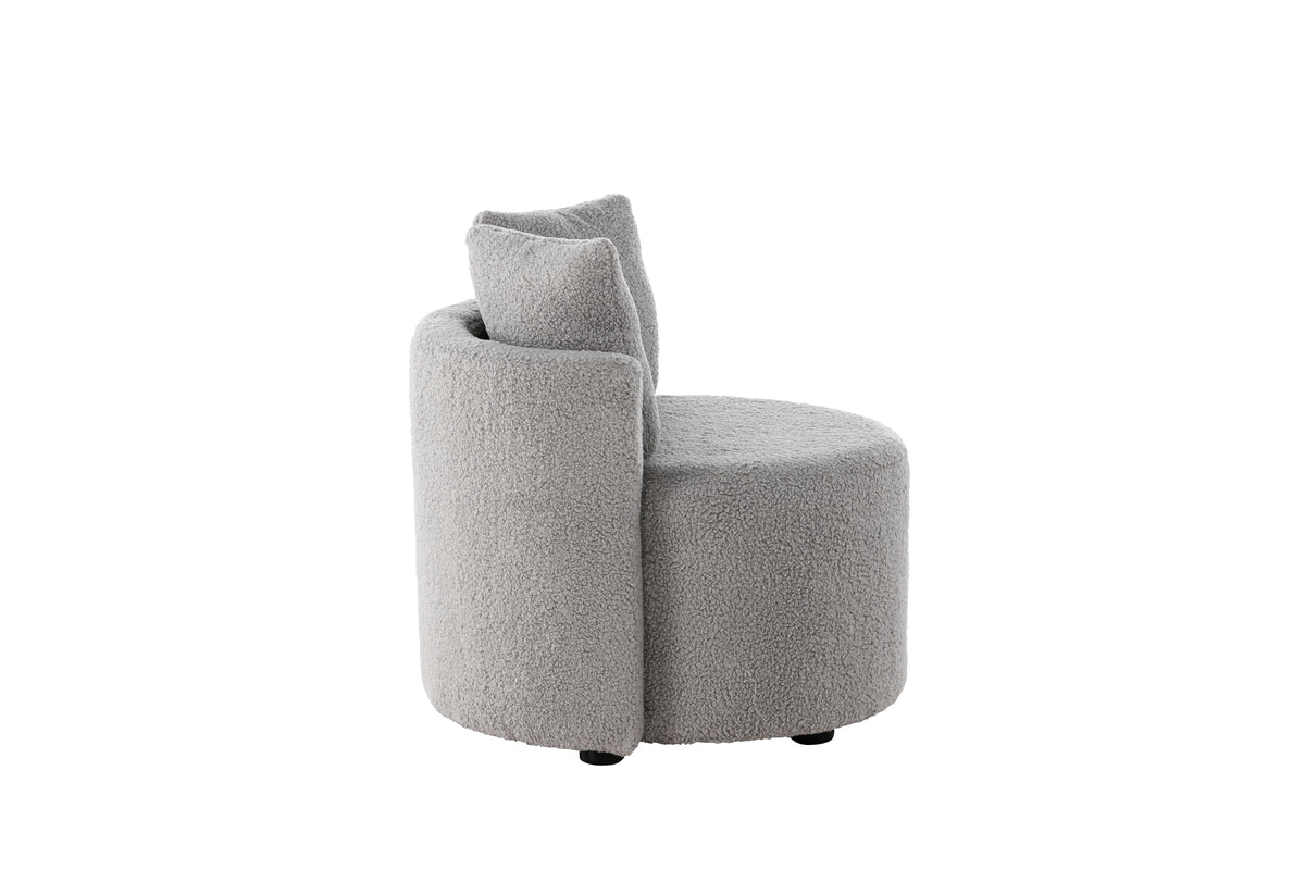 Fauteuil enfant Lunno – Fauteuil en peluche Teddy en Gris